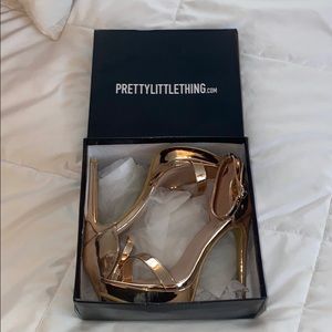 Pretty little thing rose gold heels